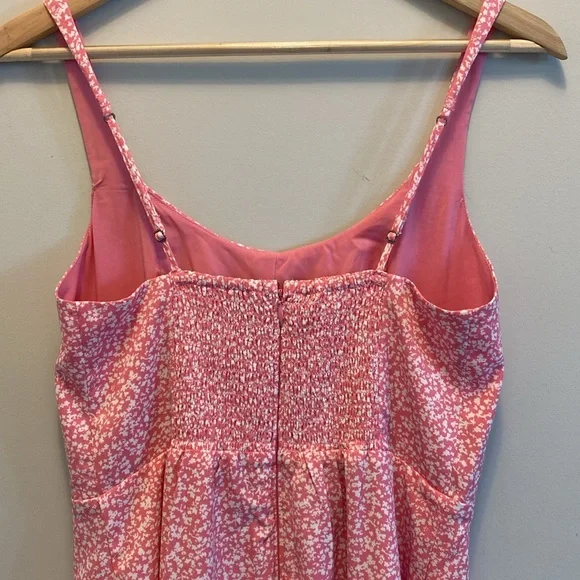 Abercrombie & Fitch Pink Dainty Floral Corset Midi Dress - Picture 5 of 7